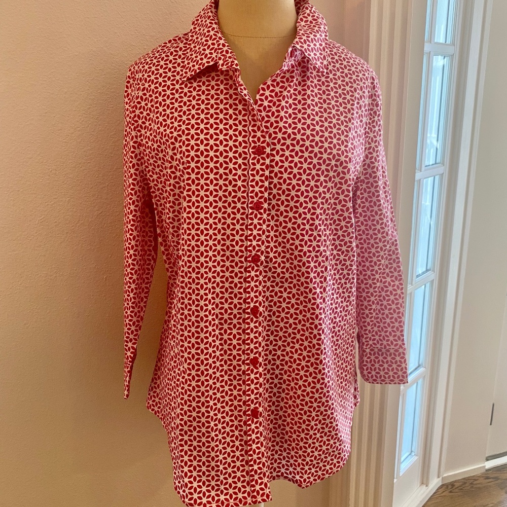 Women's Como Stretch Button down Shirt, Large